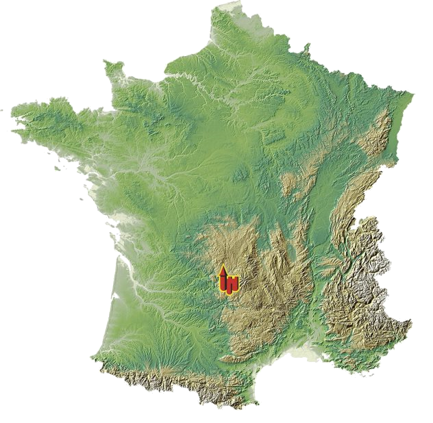 Carte de France, localisation du cantal