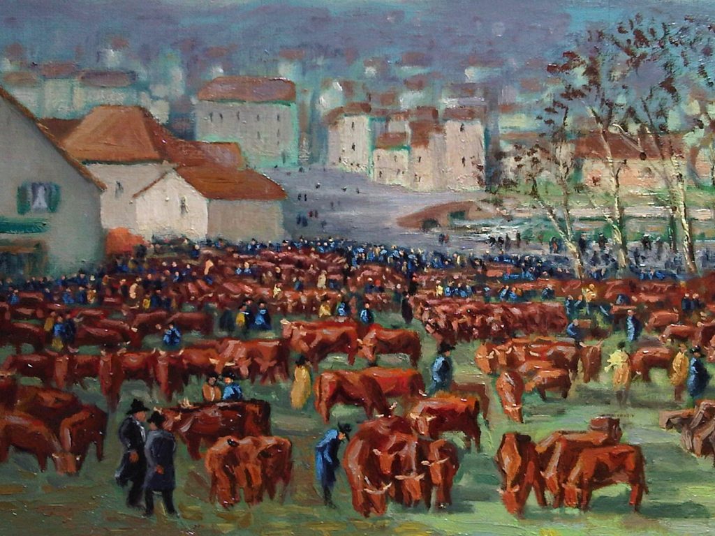 Peinture de Francois de Saint-Chamant, la foire aux boeufs